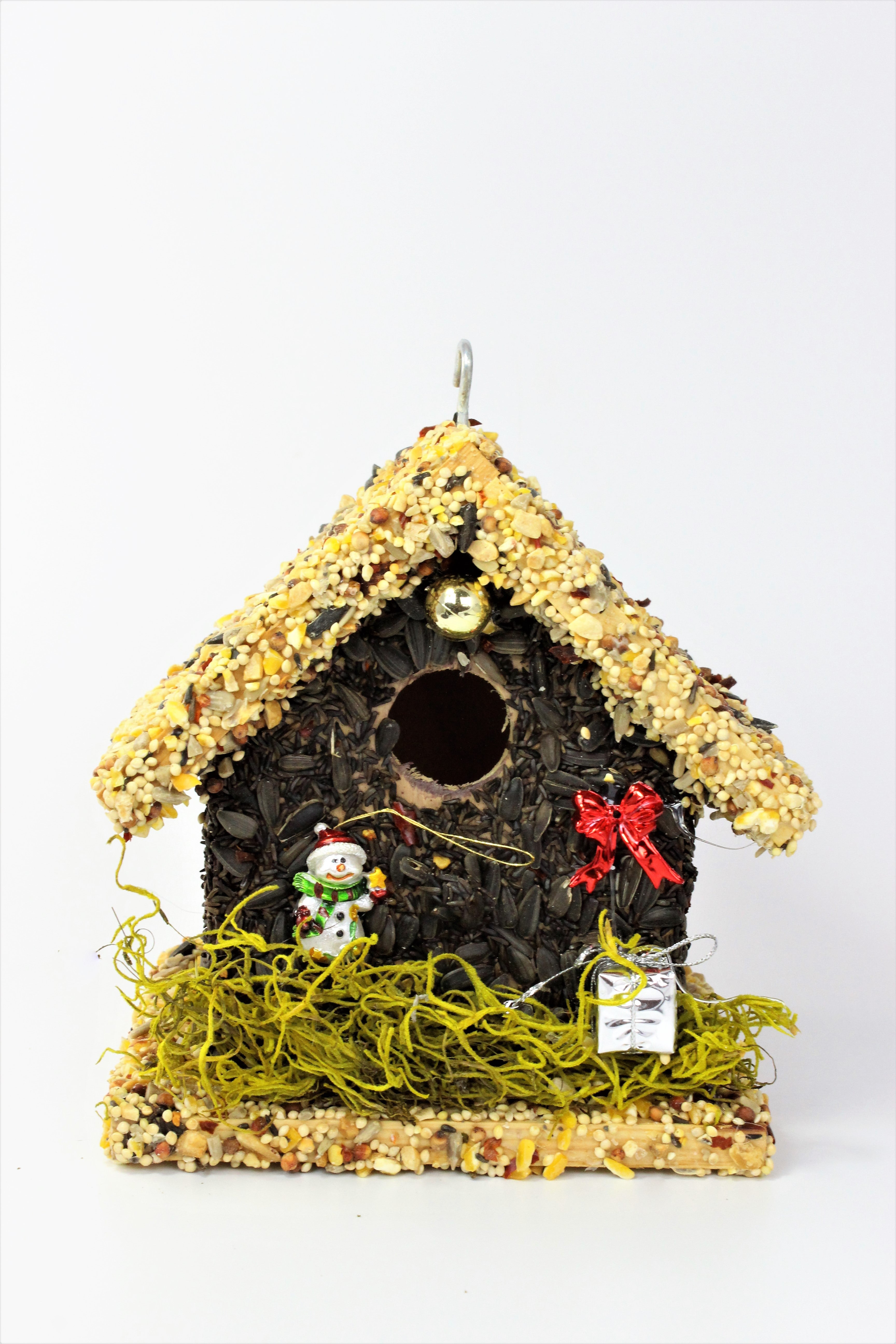 Christmas Edible Bird Feeder - Light Roof short Birdhouse